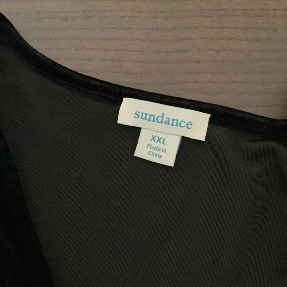 Sundance Womens XXL Black Velvet Wrap Front V-Neck Long Sleeve Blouse Top - Picture 1 of 9